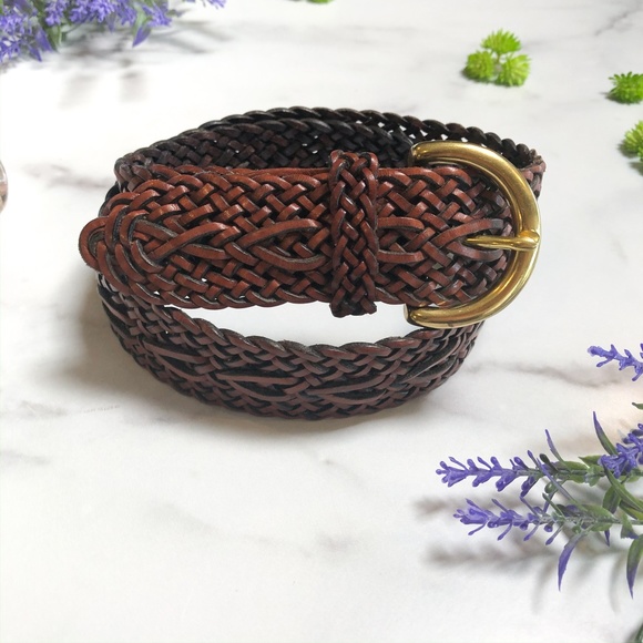 Coach brown leather braided belt 8541, size m - Picture 3 of 6